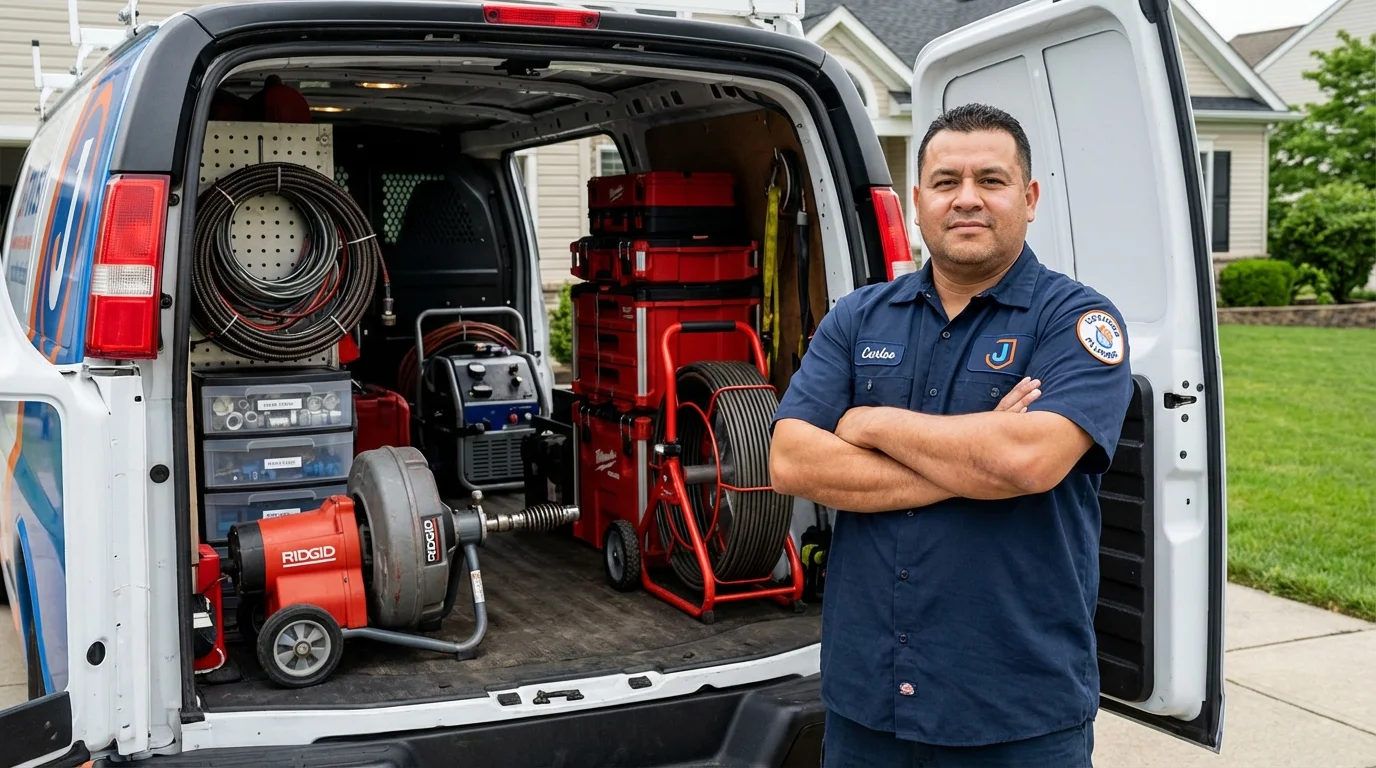 Professional drain cleaning equipment and Johns Plumbing LLC plumber in Sioux City