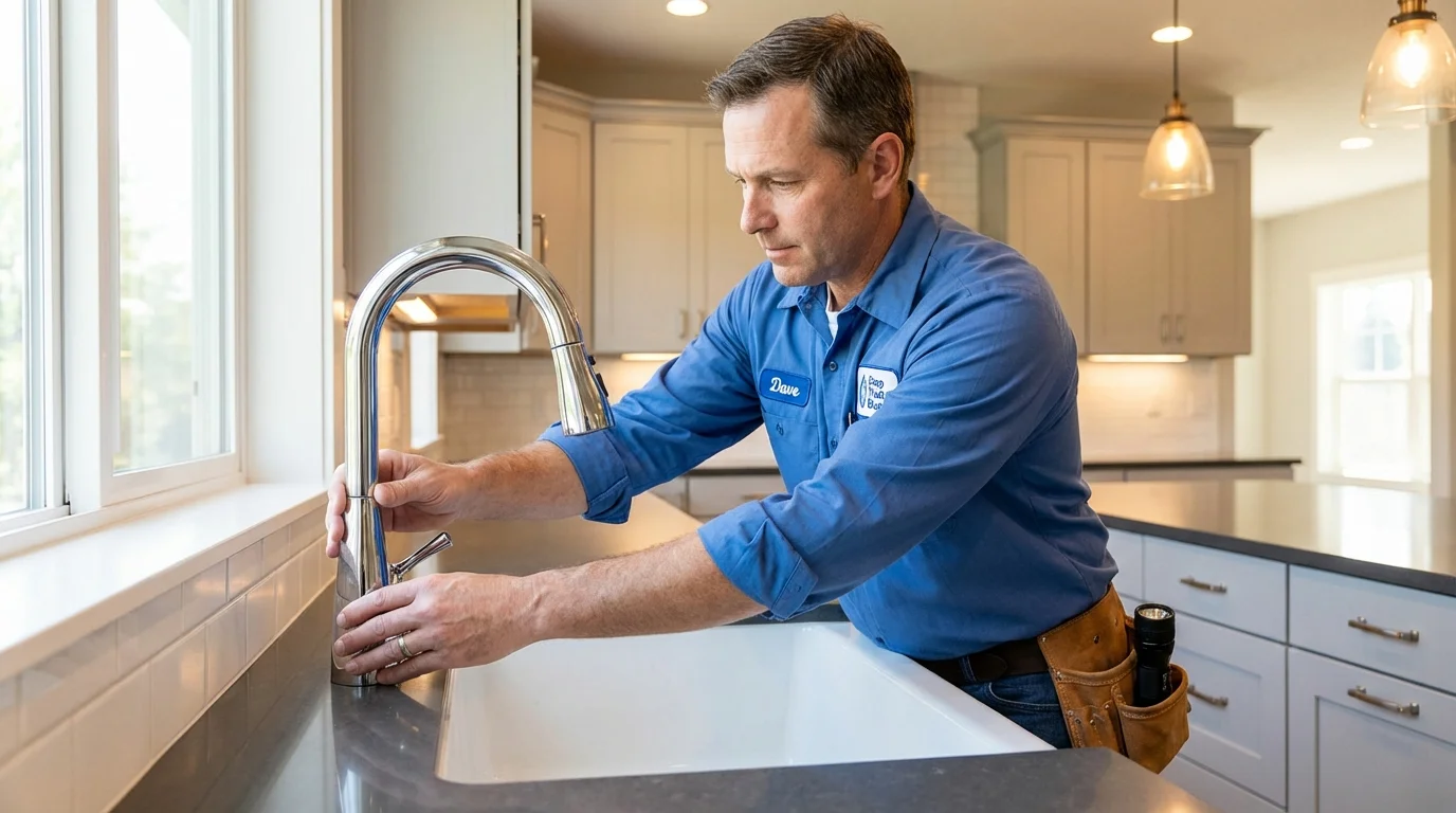 Kitchen faucet installation by Johns Plumbing LLC in Sioux City